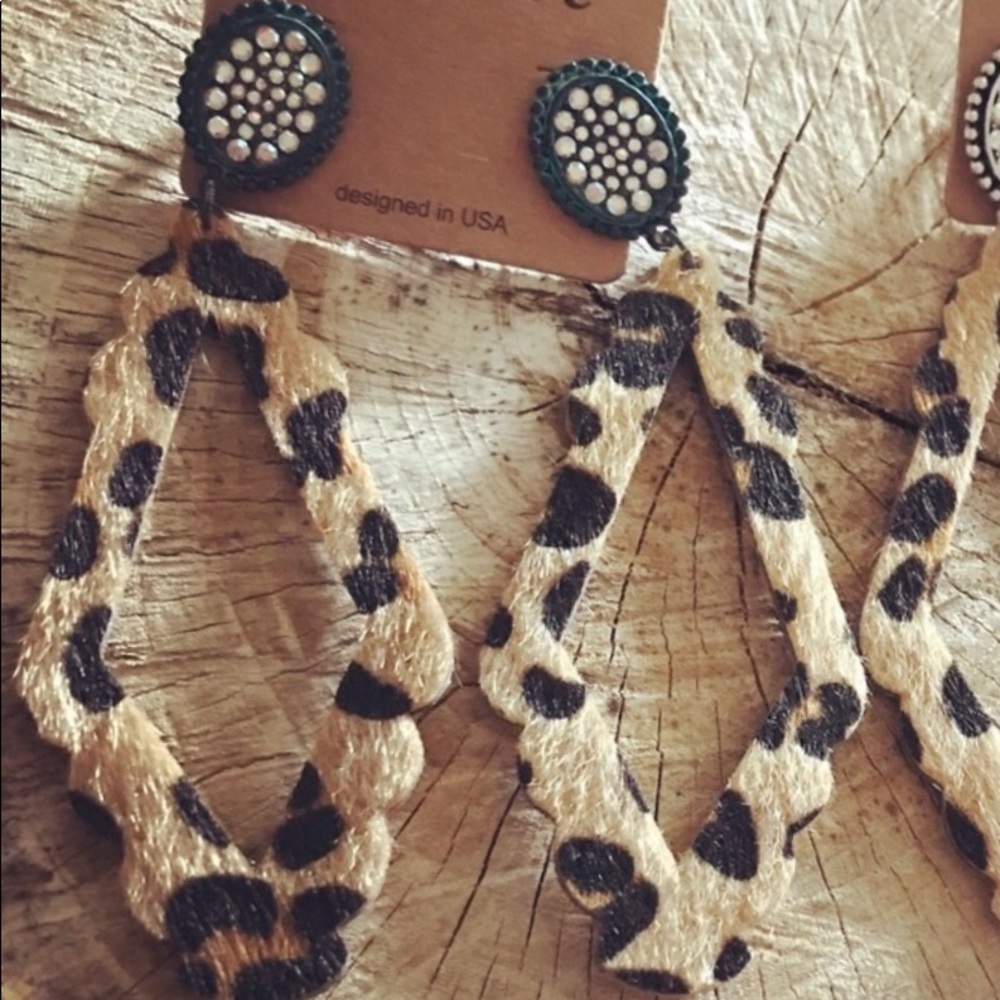 Leopard print Statement earrings